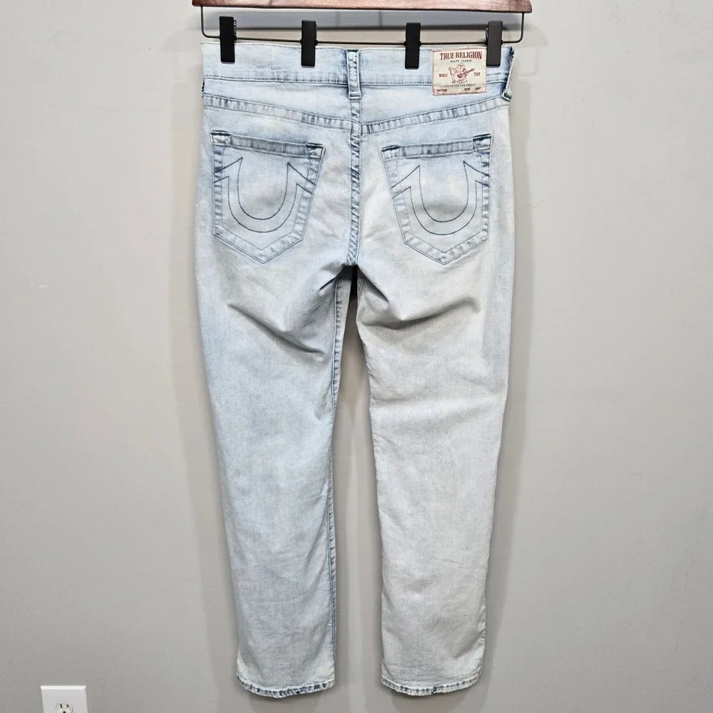 True Religion Ricky Jeans 34 Light Wash Relaxed‎ Straight Streetwear Y2K Skater